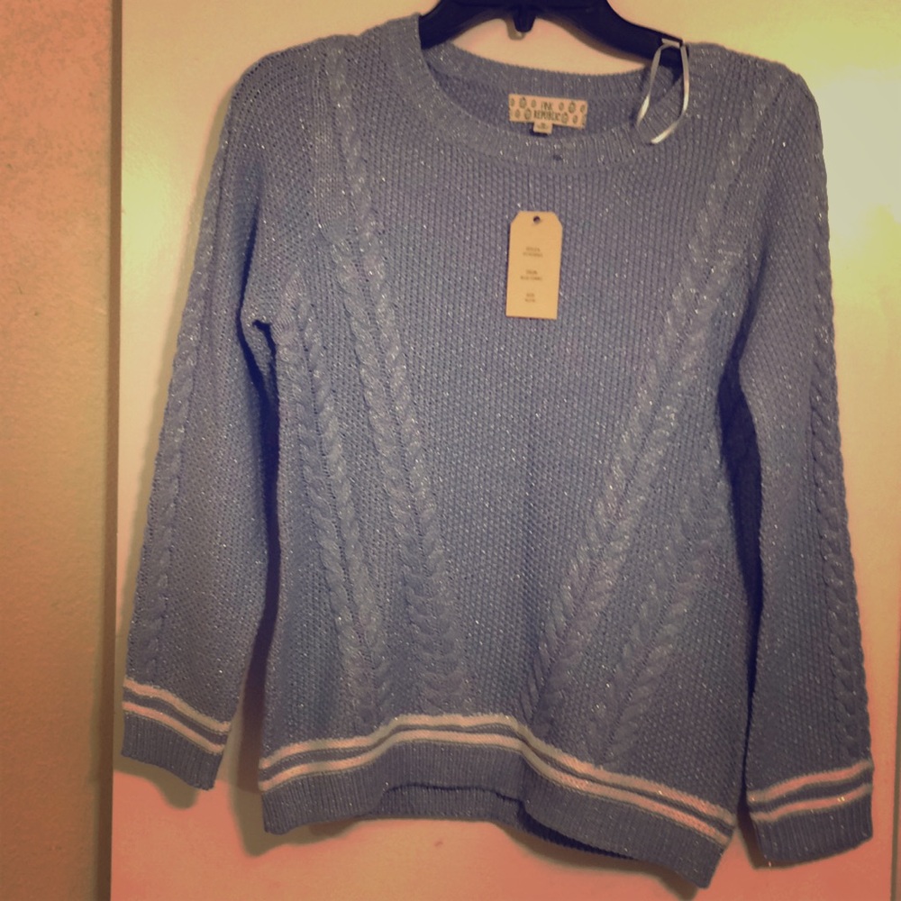 Girls light blue beautiful sweater.